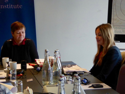 Avila Kilmurray and DPI Programmes Director Eleanor Johnson at a meeting at the Gibson Hotel in Dublin.