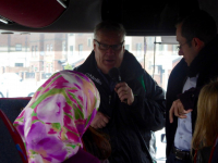 Mr Paedar Whelan gives a tour of the Falls Road in Belfast.