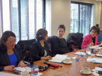 DPI participants ask questions to Ms Paula Bradley, DUP MLA, during their meeting at the Europa Hotel in Belfast.