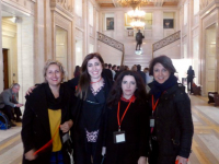 Ms Melda Onur, Ms Nurcan Baysal, Ms Bejan Matur and Ms Gülseren Onanç at the Stormont House in Belfast.