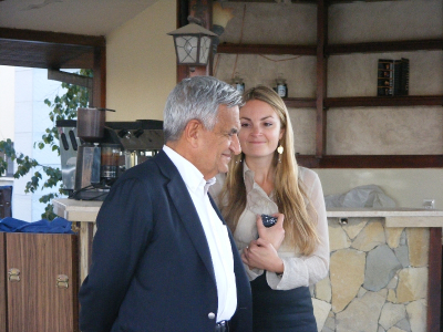 Hüseyin Hatemi and DPI's Programme Manager Eleanor Johnson