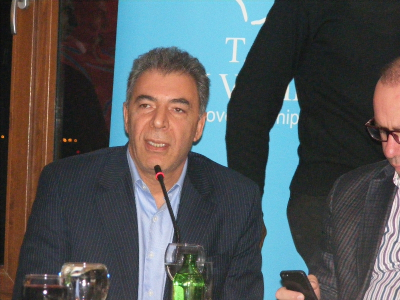 DPI Director Kerim Yildiz iving a speech during dinner hosted by Van governor Aydın Nezih Doğan