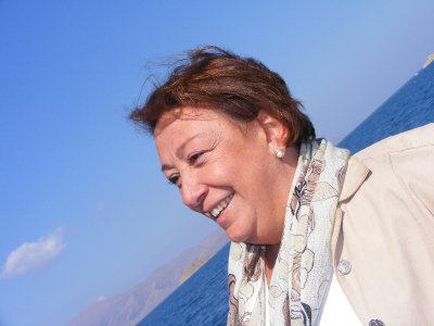 Nese Akkerman of the British Embassy in ankara on the boat to Akdamar Island