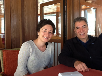 DPI's Esra Elmas and Kerim Yildiz on the boat to Akdamar Island